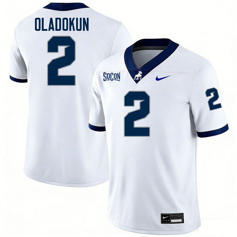 Samford Bulldogs #2 Chris Oladokun College Football Jerseys,Uniforms-White